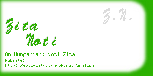 zita noti business card